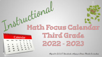 Preview of B.E.S.T aligned Third Grade Math Pacing Calendar using enVision Curriculum