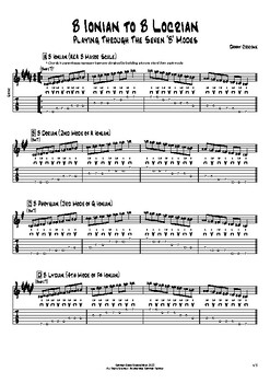 Preview of B Ionian to B Locrian (Playing Through the Seven 'B' Modes)