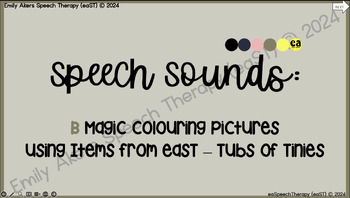Preview of B Speech Sound Magic Colour Color Pictures with Spinners PowerPoint Activity