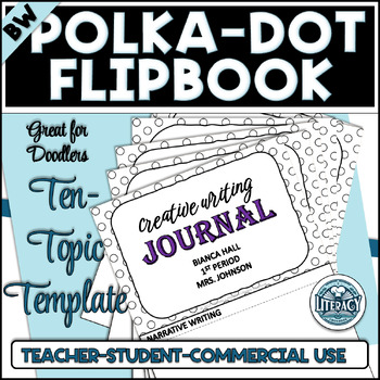 Preview of B&W Polka Dot Flip Book 10-Topic Template