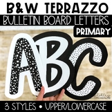 B&W Terrazzo Primary Font A-Z Bulletin Board Letters, Punc