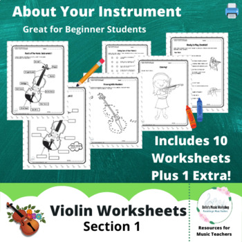 Preview of Violin Worksheets - About Your Instrument