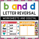 B and D Letter Confusion Reversal Worksheets Google Slides