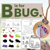 B is for BUG, fun activity, DIY Bug Jar, Ladybug craft for