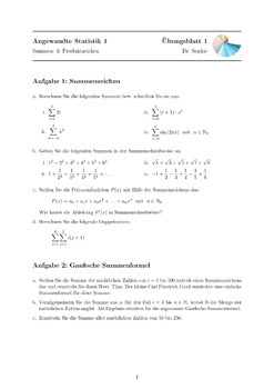 Preview of Bündel Statistik 1: Übungsblätter mit Lösungen