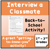 B2School Activity: Interview a Classmate (1st-3rd grades)