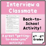 B2School Activity: Interview a Classmate (4th-6th grades)