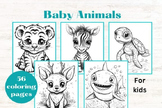 BABY ANIMALS Cute Kids Coloring Pages