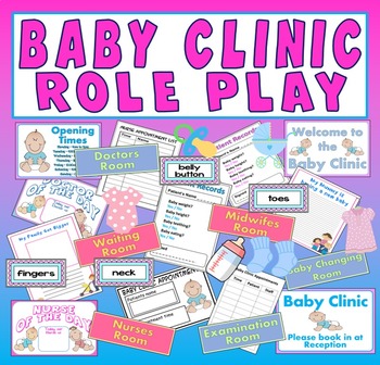 Preview of BABY CLINIC ROLE PLAY TEACHING RESOURCES EARLY YEARS EYFS FAMILY KS 1-2