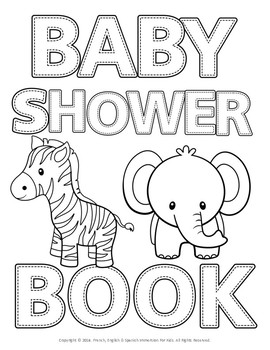 baby shower abc coloring book by french english and spanish immersion for kids