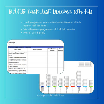 Preview of BACB Task List Tracker (6th Ed.)