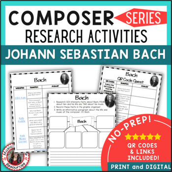 Preview of BACH Composer Study and Worksheets