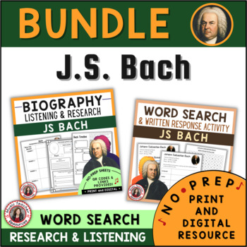 Preview of BACH Music Activities and Worksheet BUNDLE