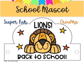 Preview of BACK TO SCHOOL CROWNS LIONS THEME BACK TO SCHOOL HATS LIONS THEME