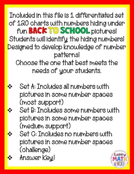 BACK TO SCHOOL 120 CHART FILL IN THE MISSING NUMBERS DIFFERENTIATED GOOGLE
