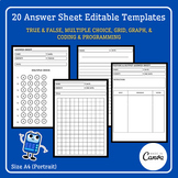 BACK TO SCHOOL!  20 Answer Sheet Editable Canva Templates