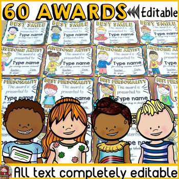 BACK TO SCHOOL 60 EDITABLE AWARDS {END OF SEMESTER/END OF YEAR} | TpT