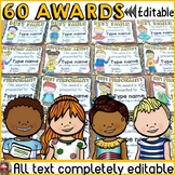 BACK TO SCHOOL 60 EDITABLE AWARDS {END OF SEMESTER/END OF YEAR}