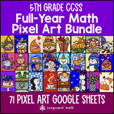5th Grade Math Full-Year Digital Pixel Art BUNDLE | Google