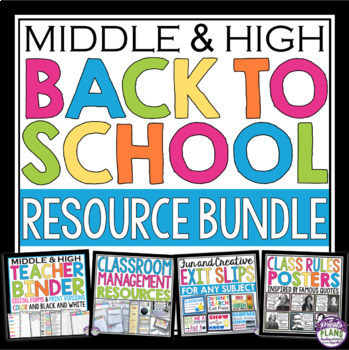 Preview of Back to School Bundle - Teacher Binder, Posters, Slides, Classroom Management