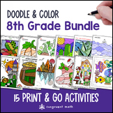 8th Grade Doodle Math BUNDLE | Twist on Color by Number Wo