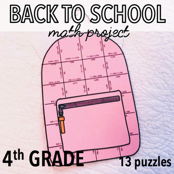 Preview of BACK TO SCHOOL ACTIVITIES - 4TH GRADE MATH CENTERS - BACKPACK