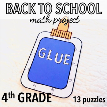 Preview of BACK TO SCHOOL ACTIVITIES - 4TH GRADE MATH CENTERS - GLUE