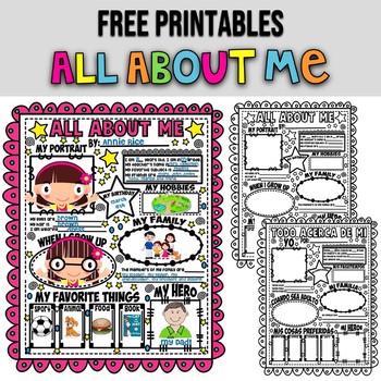 POSTER ALL ABOUT ME★ BACK TO SCHOOL ACTIVITIES ★ FREE PRINTABLES
