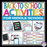 Back to School Activities and Assignments for Middle School