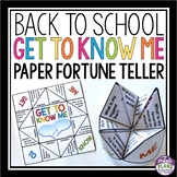 Back to School Activity - Get to Know Me Fortune Teller Fi
