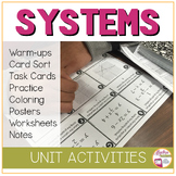 BACK TO SCHOOL | ALGEBRA 1 SYSTEMS OF EQUATIONS Bundle