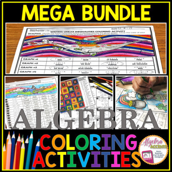 Preview of BACK TO SCHOOL | Algebra 1 Curriculum | Math Coloring Activities MEGA Bundle