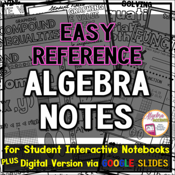 Preview of BACK TO SCHOOL Algebra 1 Curriculum | Notes | Posters | Anchor Charts