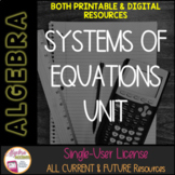 BACK TO SCHOOL Algebra 1 Curriculum Systems of Equations |