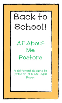 Preview of BACK TO SCHOOL:  All About Me Posters