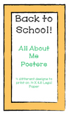 BACK TO SCHOOL:  All About Me Posters
