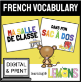 BACK TO SCHOOL - BACKPACK - CLASSROOM  FRENCH VOCABULARY A