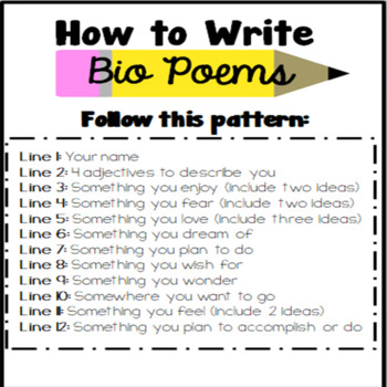 BIO Poems - Biography Poem - Creative Writing
