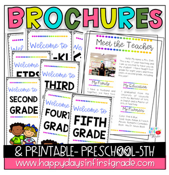 Preview of BACK TO SCHOOL BROCHURES & Meet-the-Teacher Printable EDITABLE
