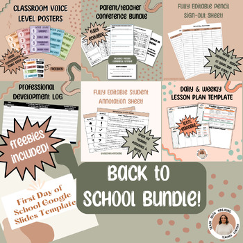 BACK TO SCHOOL BUNDLE (EDITABLE) by Teach With Mrs King | TPT