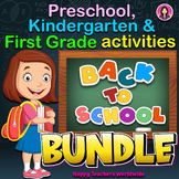 BACK TO SCHOOL BUNDLE for Preschool Kindergarten and First Grade