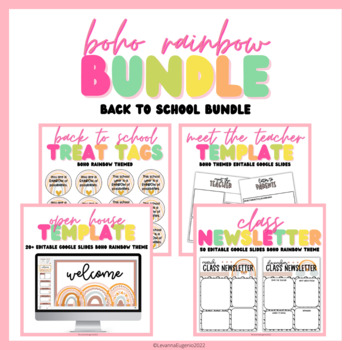 Preview of BACK TO SCHOOL | Boho Rainbow Bundle
