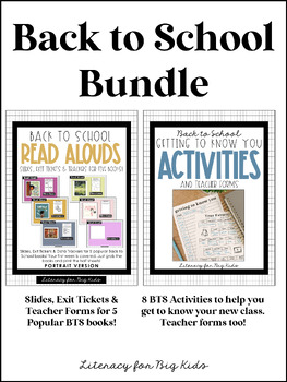 Preview of BACK TO SCHOOL Bundle (Read Aloud & Getting to Know You Activities)