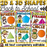 BACK TO SCHOOL KIDS CLASS DECOR: EDITABLE 2D AND 3D SHAPES