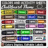 CHALKBOARD DECOR: COLORS DISPLAY: ACTIVITY SHEETS: EDITABL