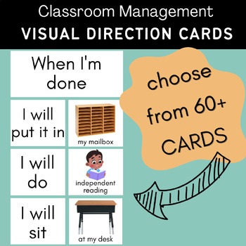 Preview of BACK TO SCHOOL | CLASSROOM MANAGEMENT | Visual Direction Cards