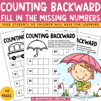 Preview of BACK TO SCHOOL COUNTING BACKWARDS