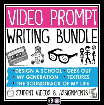 Preview of Creative Writing Assignments With Video Introductions - 5 Writing Activities
