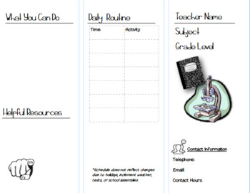 Preview of BACK TO SCHOOL Classroom Brochure Template-SCIENCE-Editable