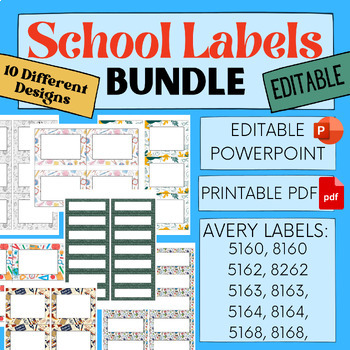 Preview of BACK TO SCHOOL Classroom Labels Bundle Tags Avery 5160, 5162, 5163, 5164, 5168